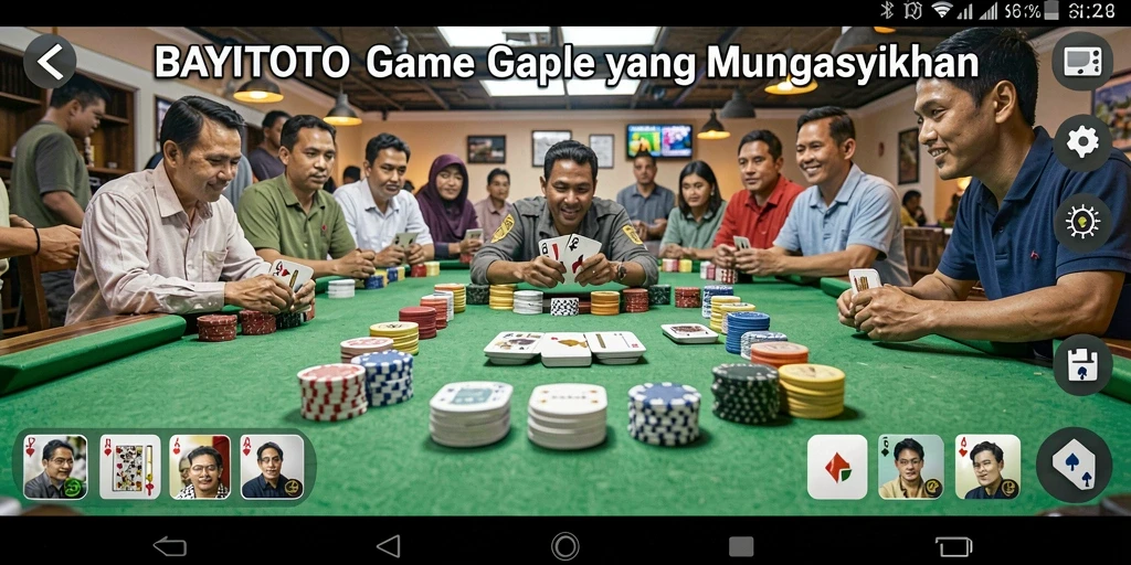 Tampilan gameplay seru di BAYITOTO dengan kartu Gaple.