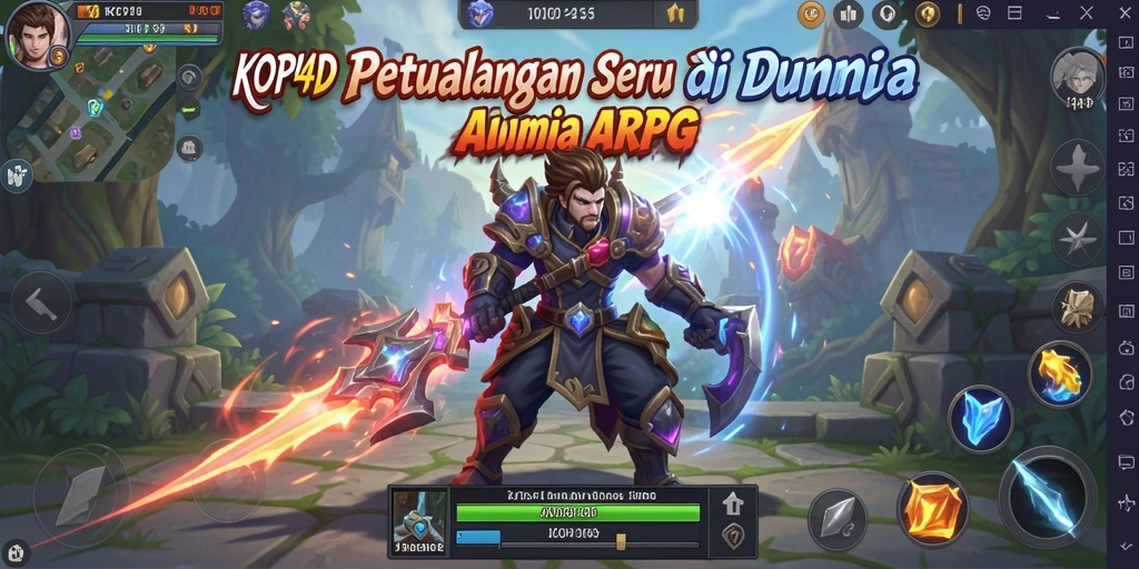 Screenshot KOPI4D menampilkan pertarungan seru di dalam permainan ARPG.
