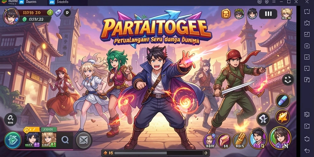 Screenshot yang menampilkan aksi seru dalam game Anime.