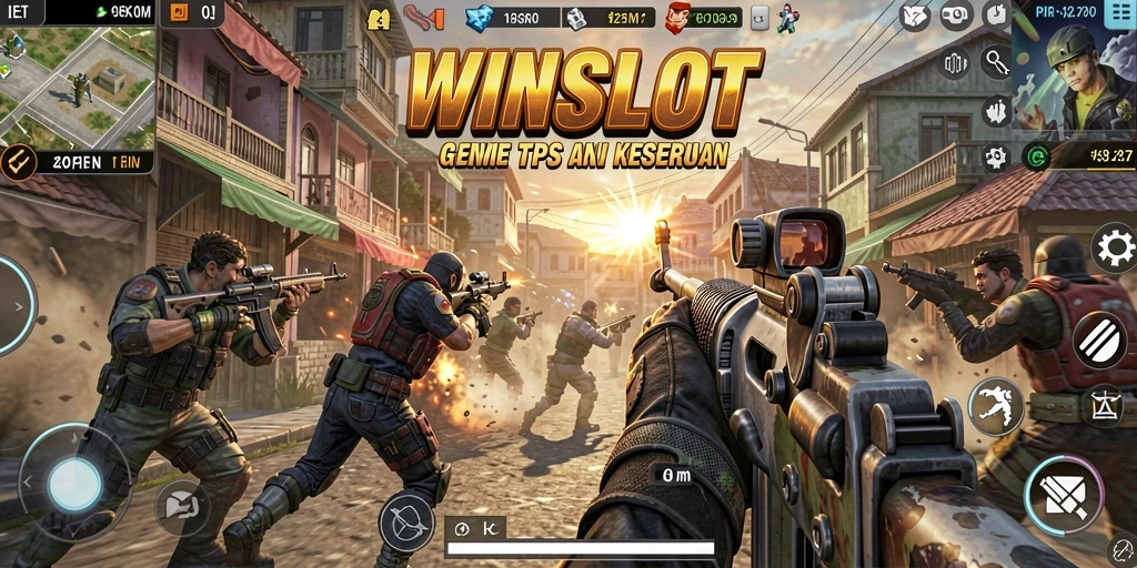 Screenshot WINSLOT menampilkan aksi pertarungan TPS yang intens.